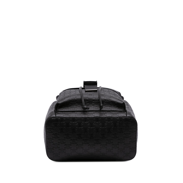 Embossed Calfskin Triomphe Backpack Black - Gaby Paris