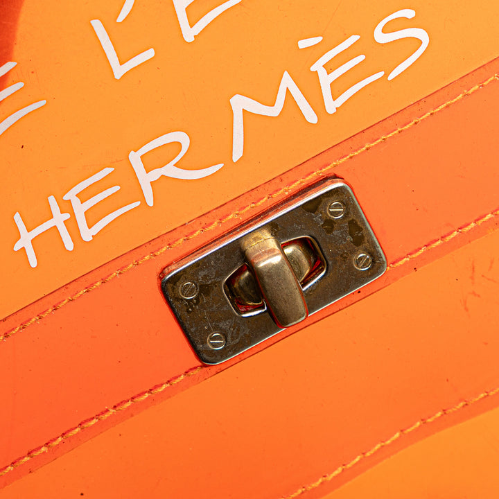 Vinyl Souvenir De L Exposition Kelly Handbag Orange - Gaby Paris