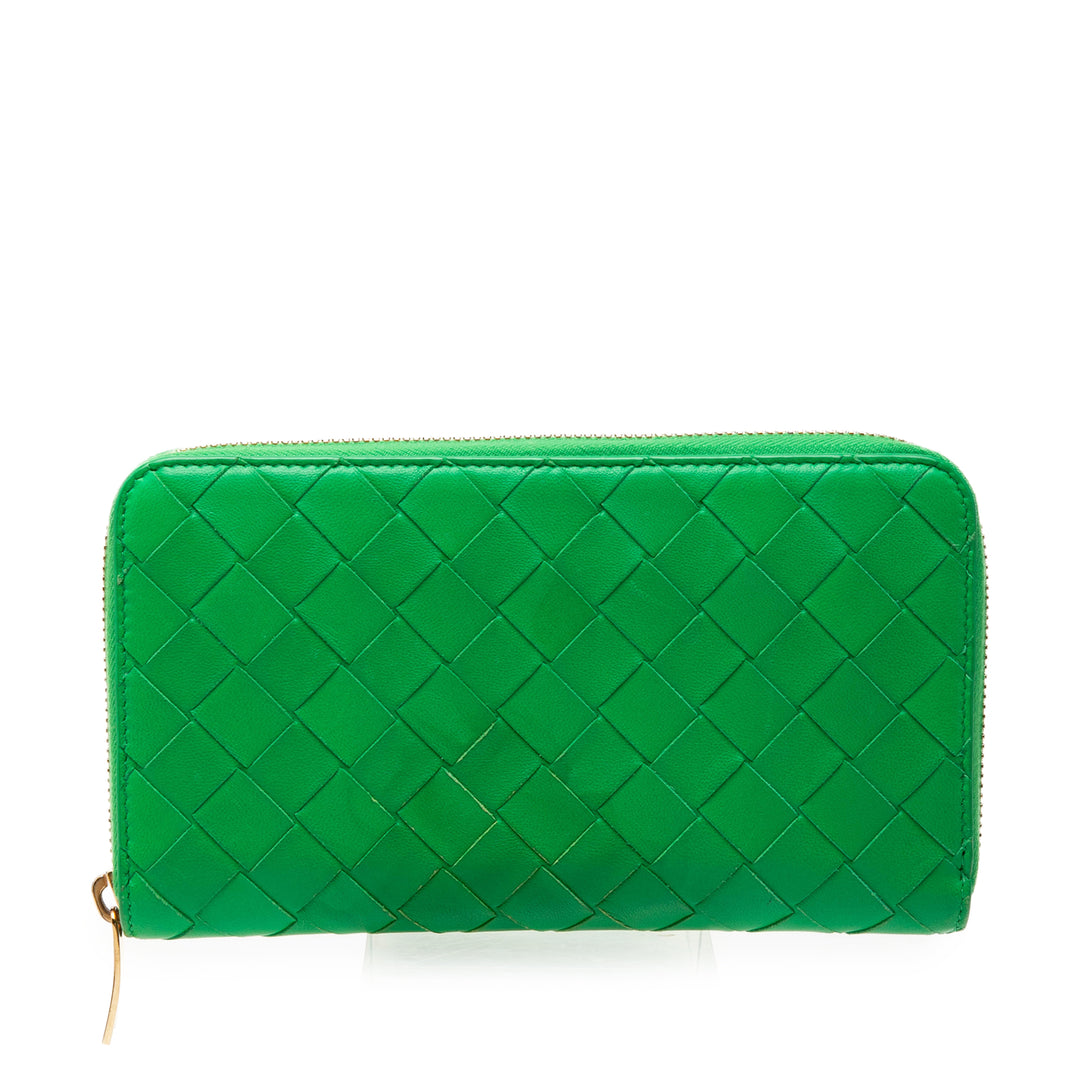 Bottega Veneta Nappa Intrecciato Zip Around Portefeuille