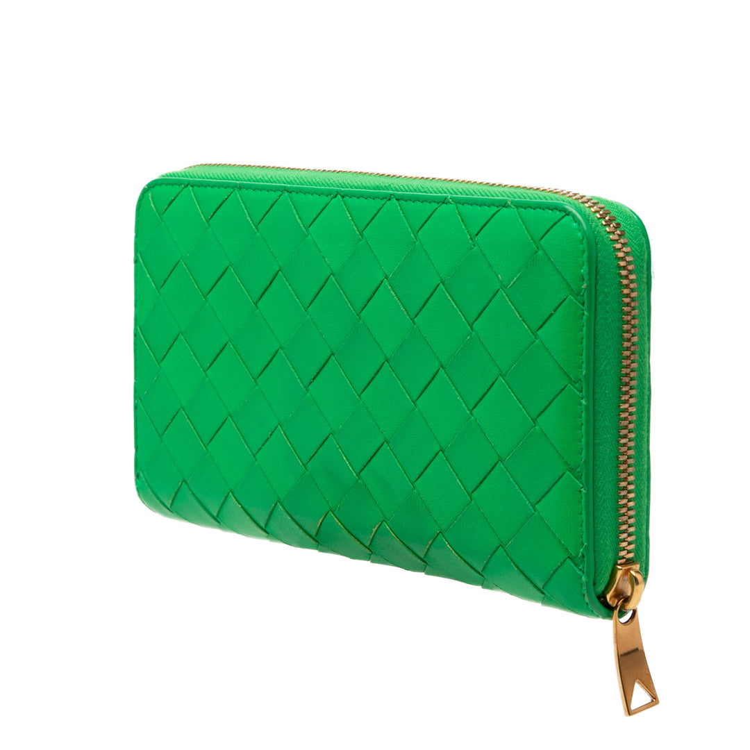 Bottega Veneta Nappa Intrecciato Zip Around Portefeuille