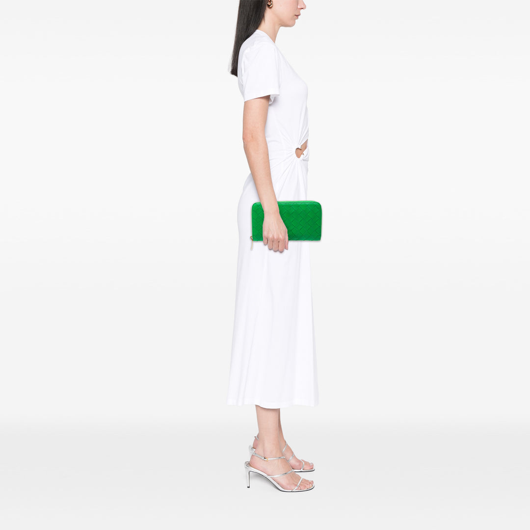 Bottega Veneta Nappa Intrecciato Zip Around Portefeuille