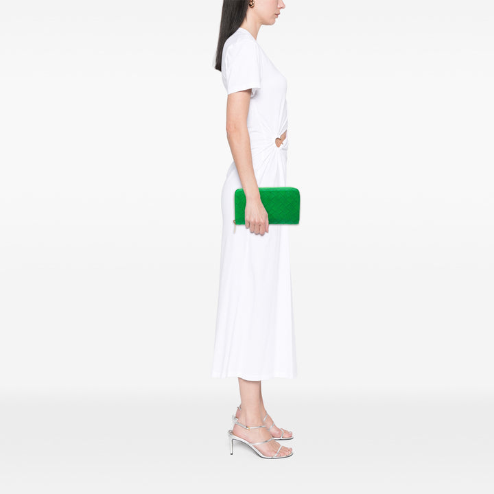 Bottega Veneta Nappa Intrecciato Zip Around Portefeuille