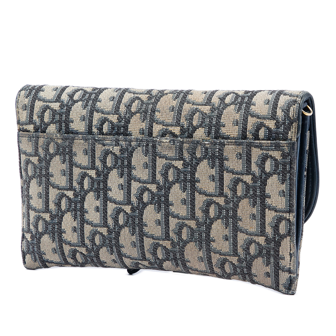 Saddle Wallet on Chain Oblique Bleu