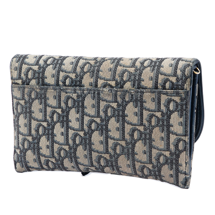 Saddle Wallet on Chain Oblique Bleu