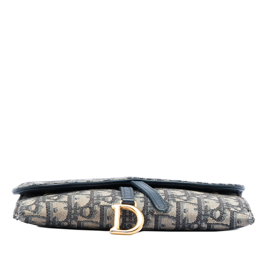 Saddle Wallet on Chain Oblique Bleu