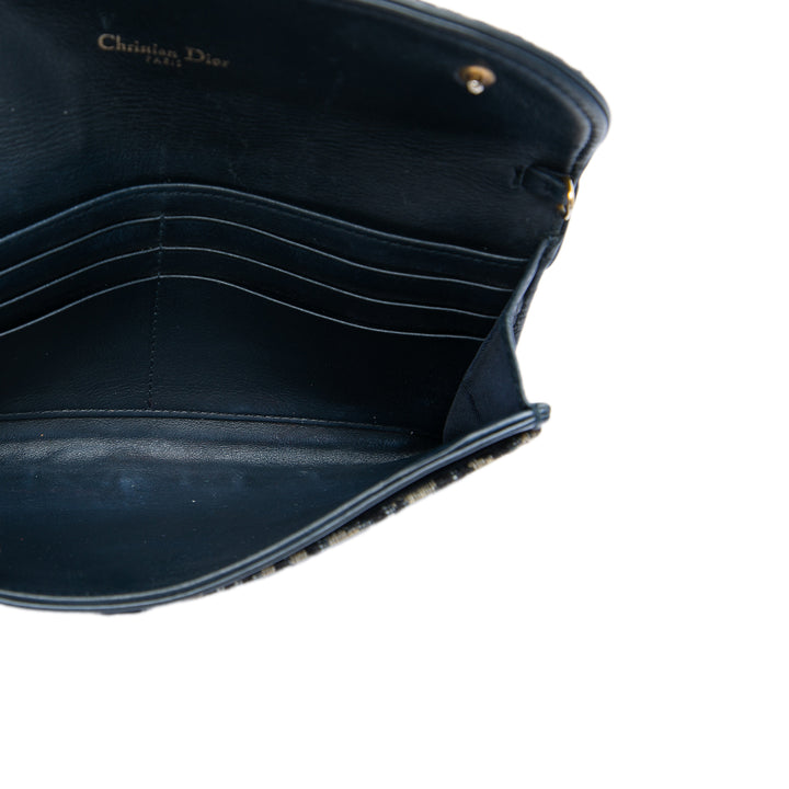 Saddle Wallet on Chain Oblique Bleu