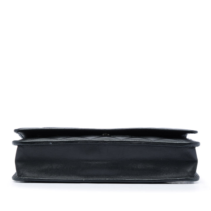 Matelassé Cambon Ligne Wallet on Chain Cuir d'agneau Noir