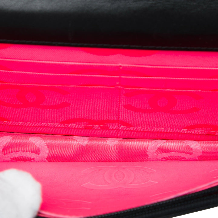Matelassé Cambon Ligne Wallet on Chain Cuir d'agneau Noir