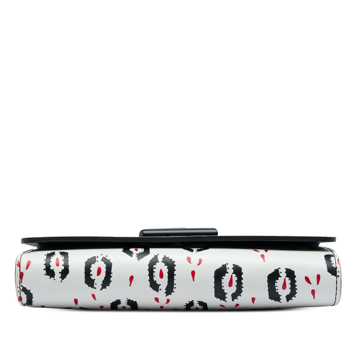 Graphic Imprimé Twist Wallet on Chain Cuir de veau Blanc