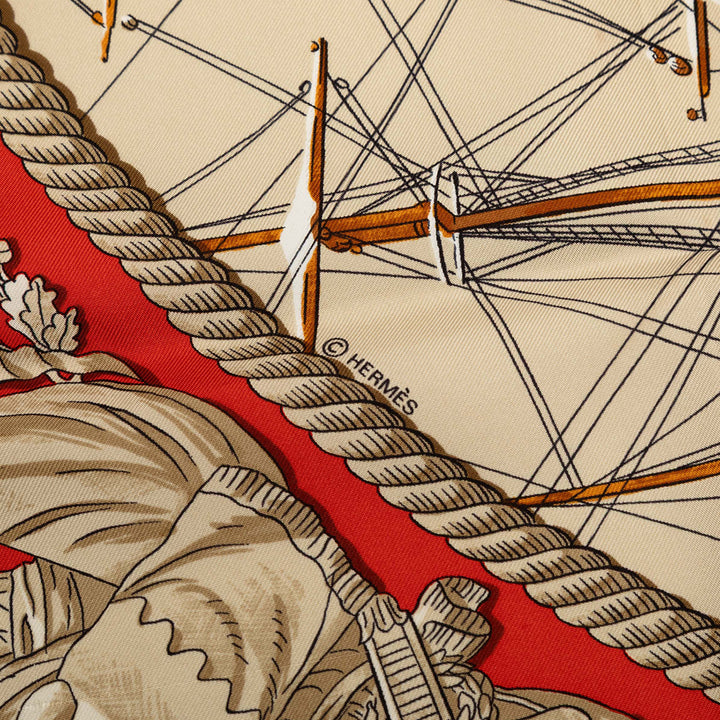 Hermès Marine et Cavalerie Soie Foulard 90