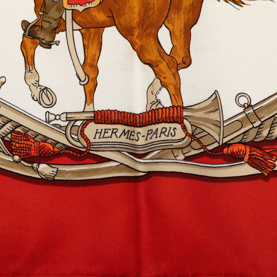 Hermès Marine et Cavalerie Soie Foulard 90