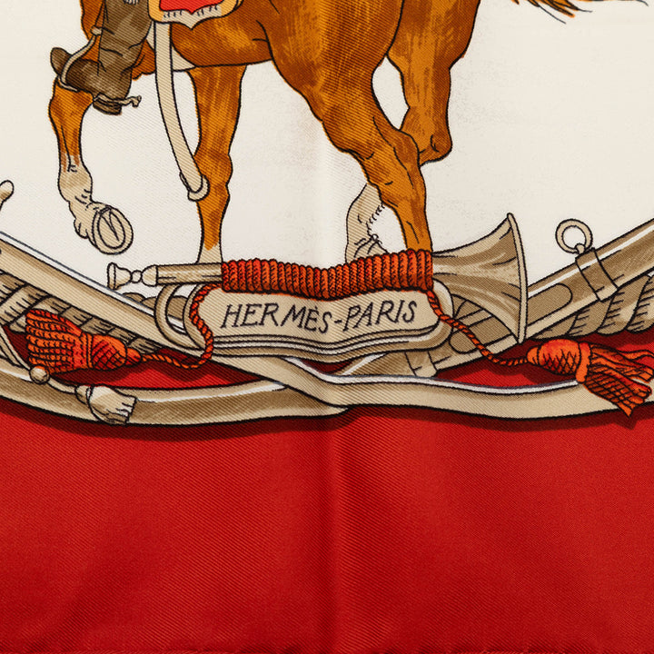Hermès Marine et Cavalerie Soie Foulard 90
