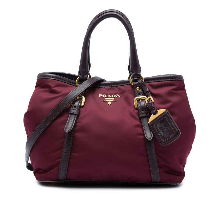 Prada Souple Veau à finitions Sac Tessuto Rouge – vue principale – GABY PARIS