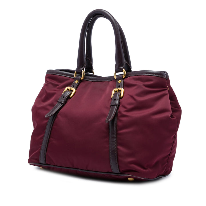 Prada Souple Veau à finitions Sac Tessuto Rouge – vue 2 – GABY PARIS