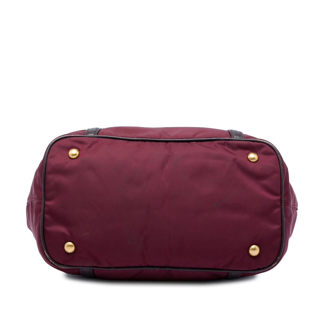 Prada Souple Veau à finitions Sac Tessuto Rouge – vue 3 – GABY PARIS
