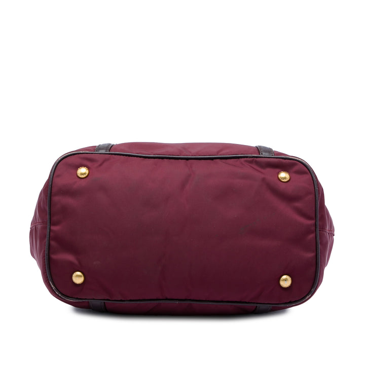Prada Souple Veau à finitions Sac Tessuto Rouge – vue 3 – GABY PARIS
