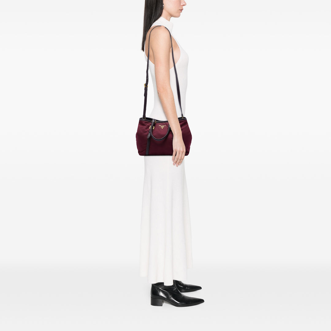 Prada Souple Veau à finitions Sac Tessuto Rouge – vue 6 – GABY PARIS