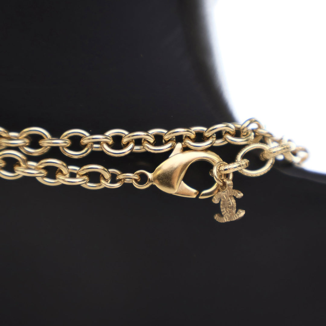 Gold Plated CC Long Chain Necklace Gold - Gaby Paris