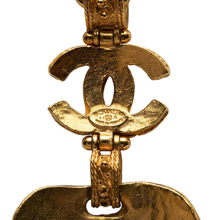 Chanel Doré Plated Gripoix CC Heart Pendant Collier Doré – GABY PARIS Authentique