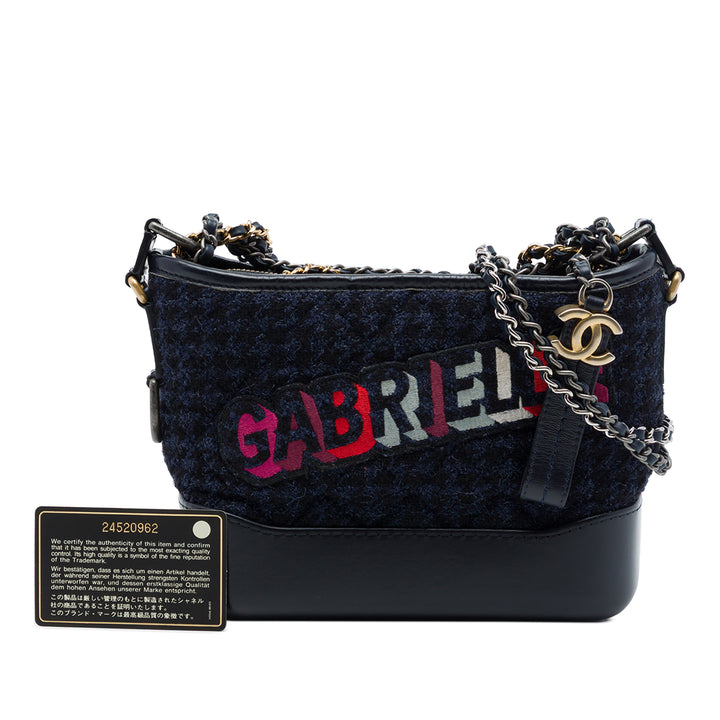 Chanel brodé Gabrielle Sac Petit Tweed Bleu – vue 7 – GABY PARIS