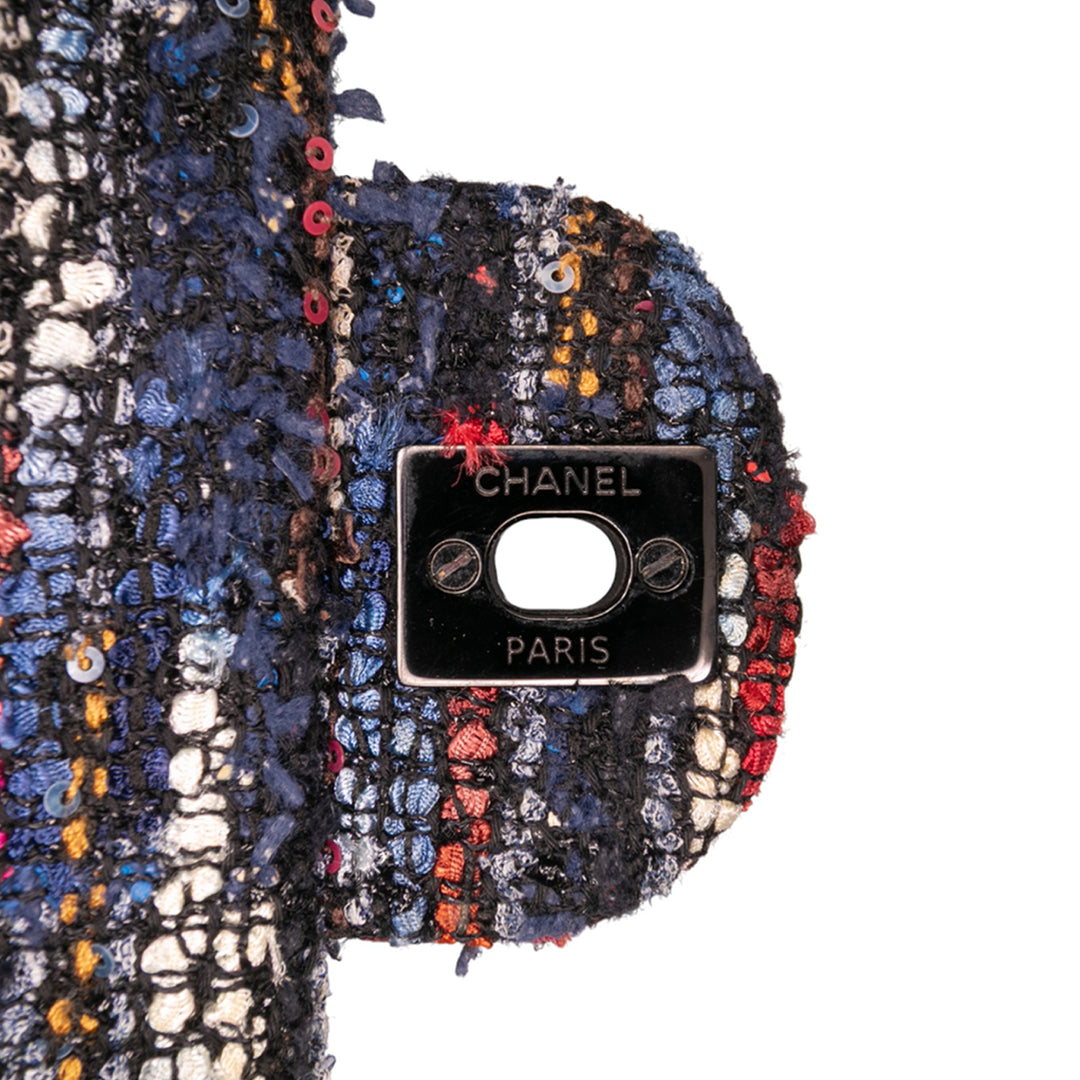 Chanel Medium Classic Tweed Double rabat Bleu – GABY PARIS Authentique