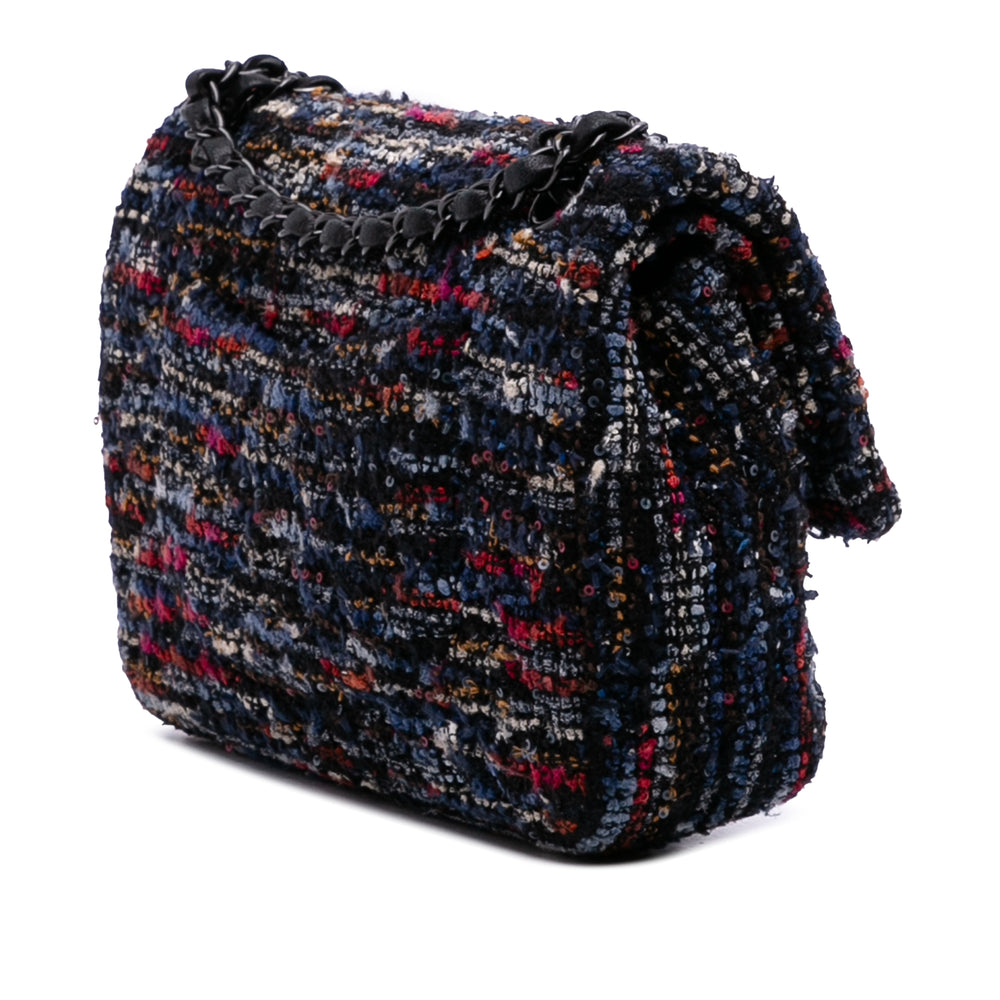 Chanel Medium Classic Tweed Double rabat Bleu – GABY PARIS Authentique