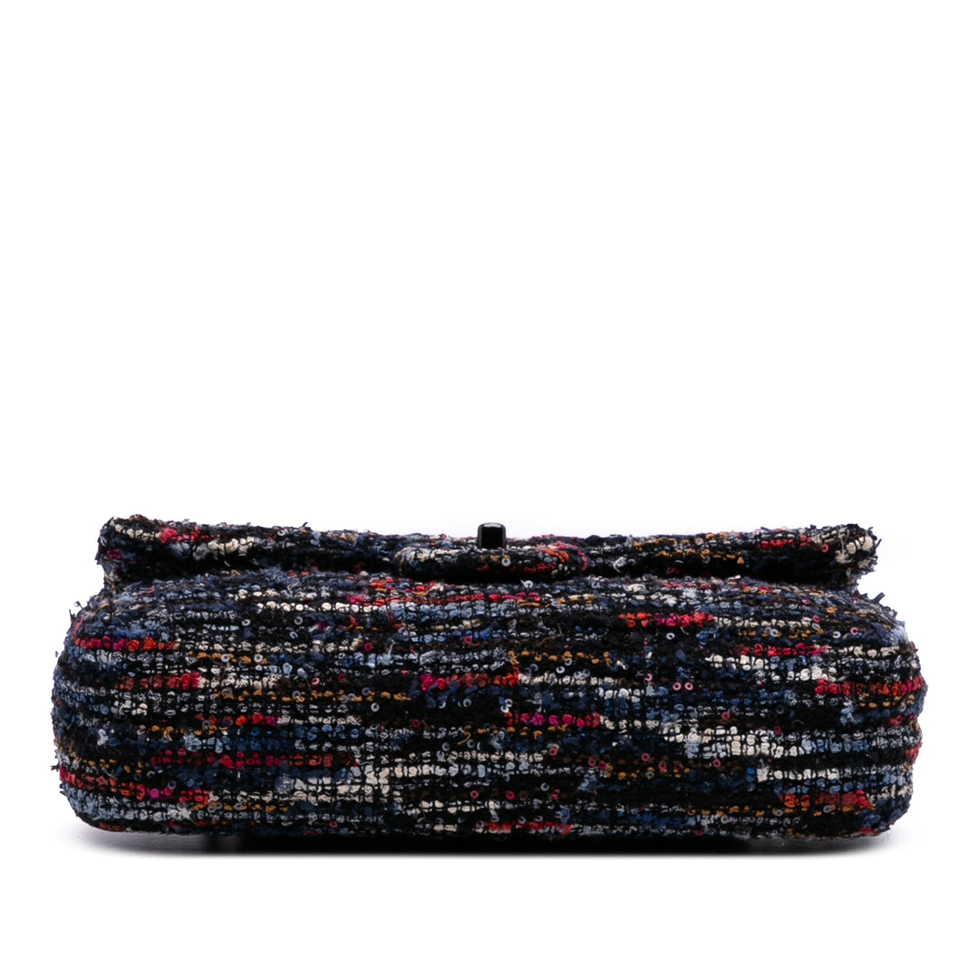 Chanel Medium Classic Tweed Double rabat Bleu – GABY PARIS Authentique