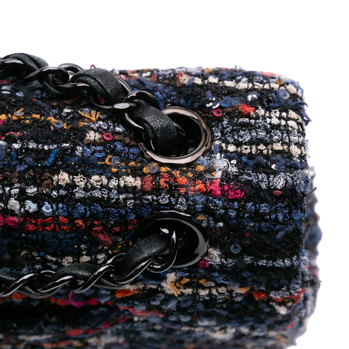 Chanel Medium Classic Tweed Double rabat Bleu – GABY PARIS Authentique