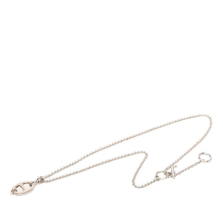 Palladium plaqué Maillon Pendant Collier Mini Other Argenté