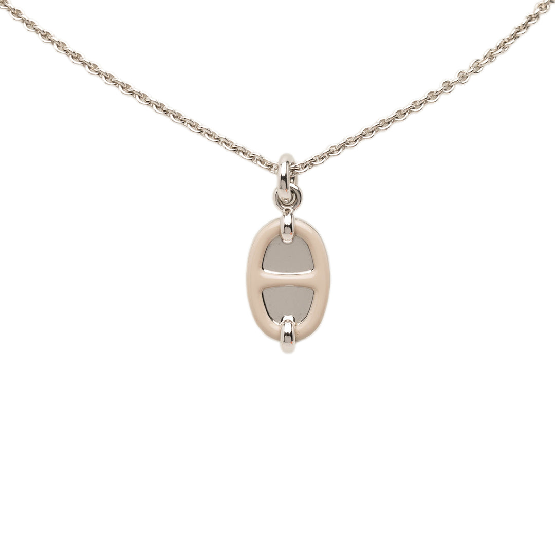 Palladium plaqué Maillon Pendant Collier Mini Other Argenté