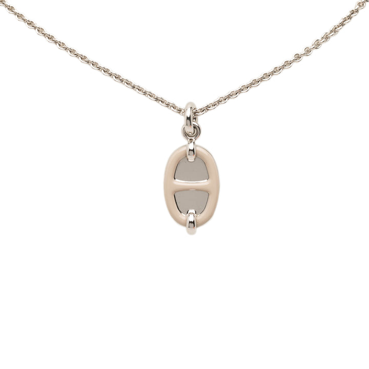 Palladium plaqué Maillon Pendant Collier Mini Other Argenté