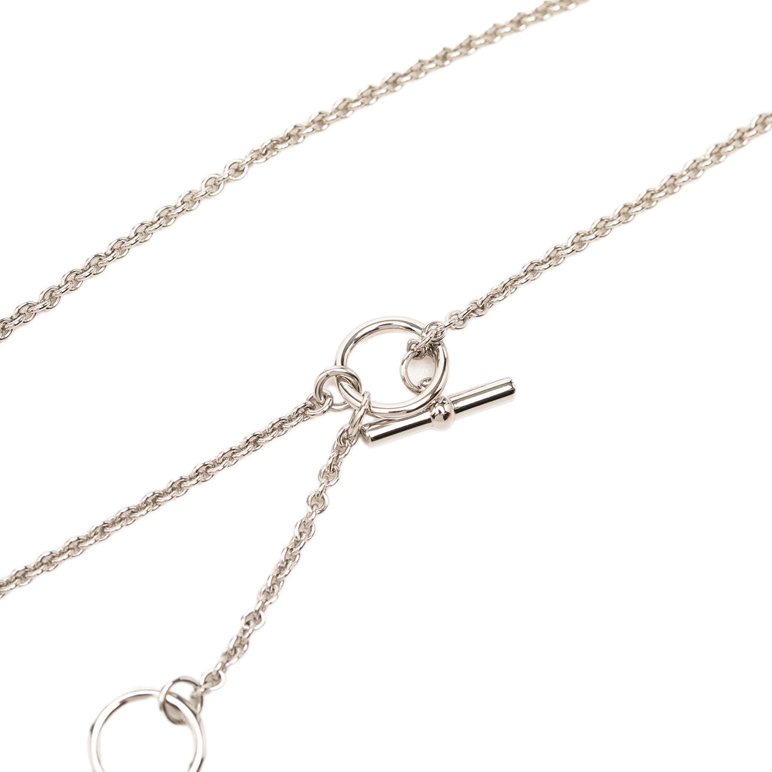 Palladium plaqué Maillon Pendant Collier Mini Other Argenté