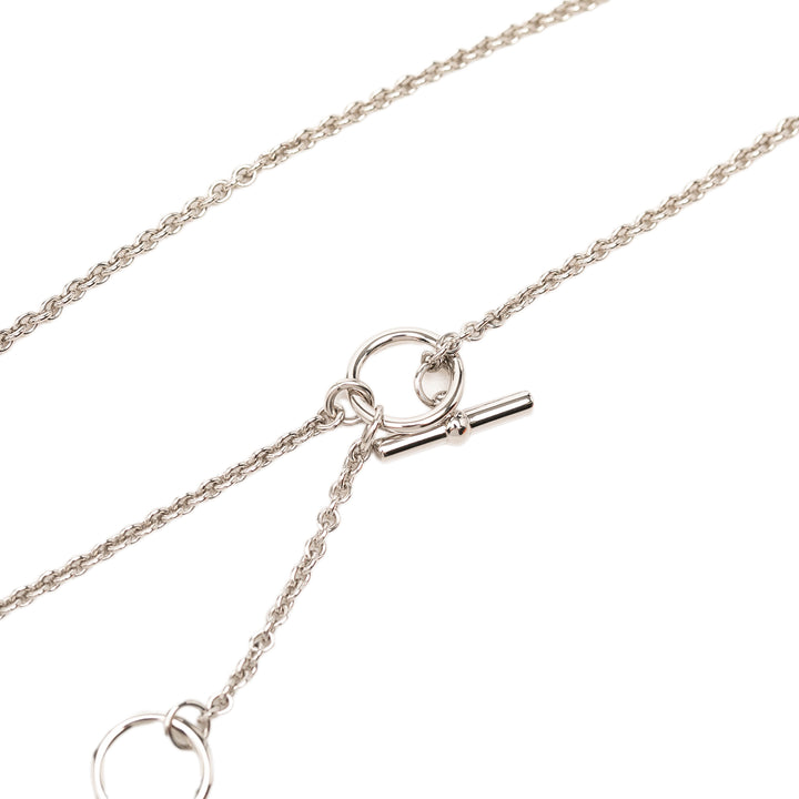 Palladium plaqué Maillon Pendant Collier Mini Other Argenté