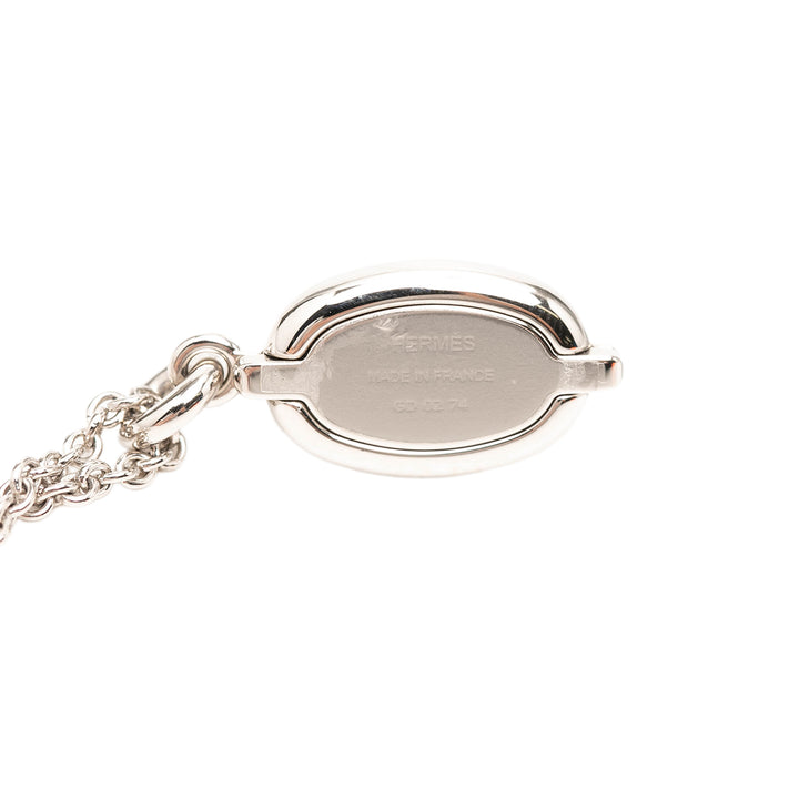 Palladium plaqué Maillon Pendant Collier Mini Other Argenté
