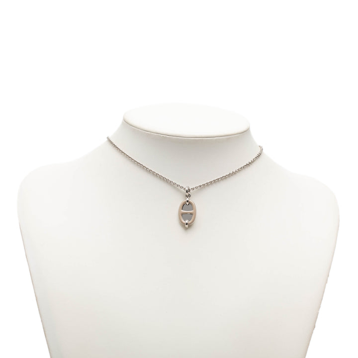 Palladium plaqué Maillon Pendant Collier Mini Other Argenté