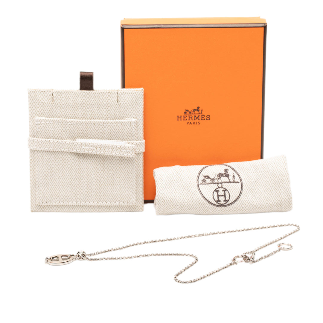 Palladium plaqué Maillon Pendant Collier Mini Other Argenté