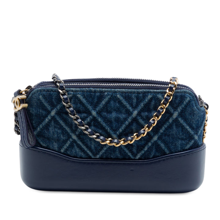 Chanel Matelassé Jean Gabrielle Double Zip Pochette avec chaîne