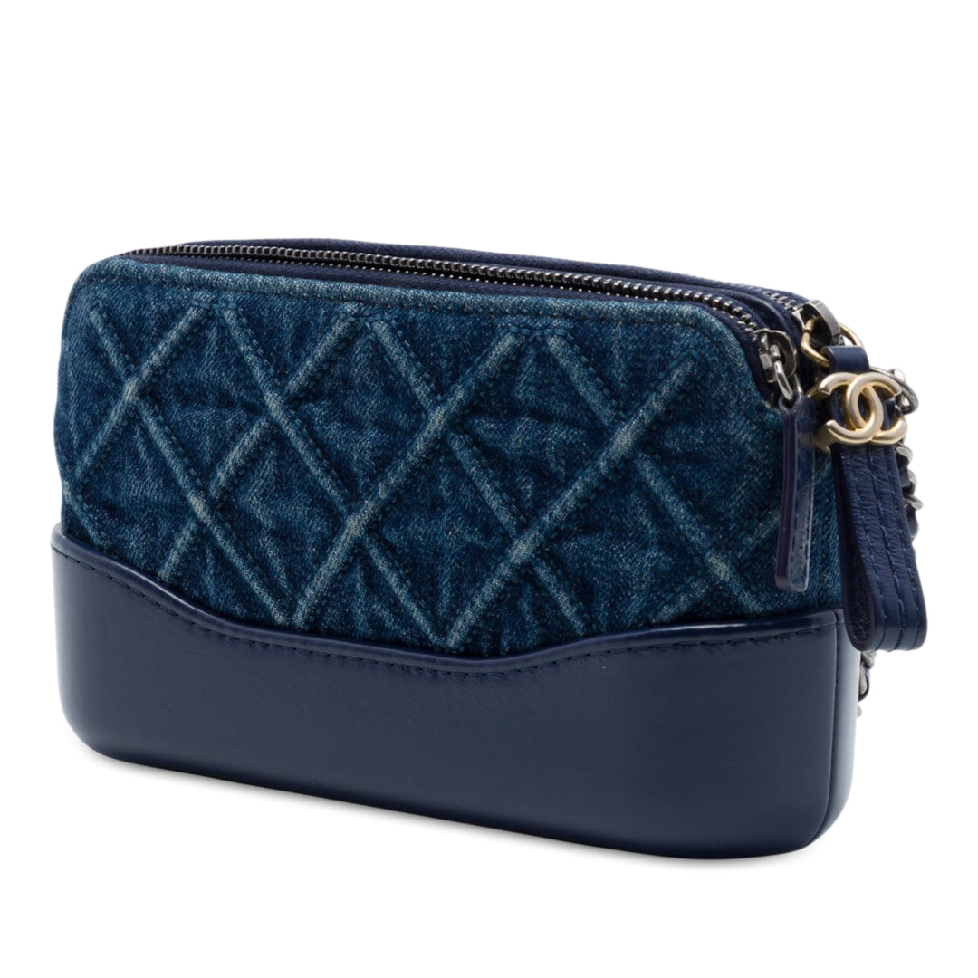 Chanel Matelassé Jean Gabrielle Double Zip Pochette avec chaîne