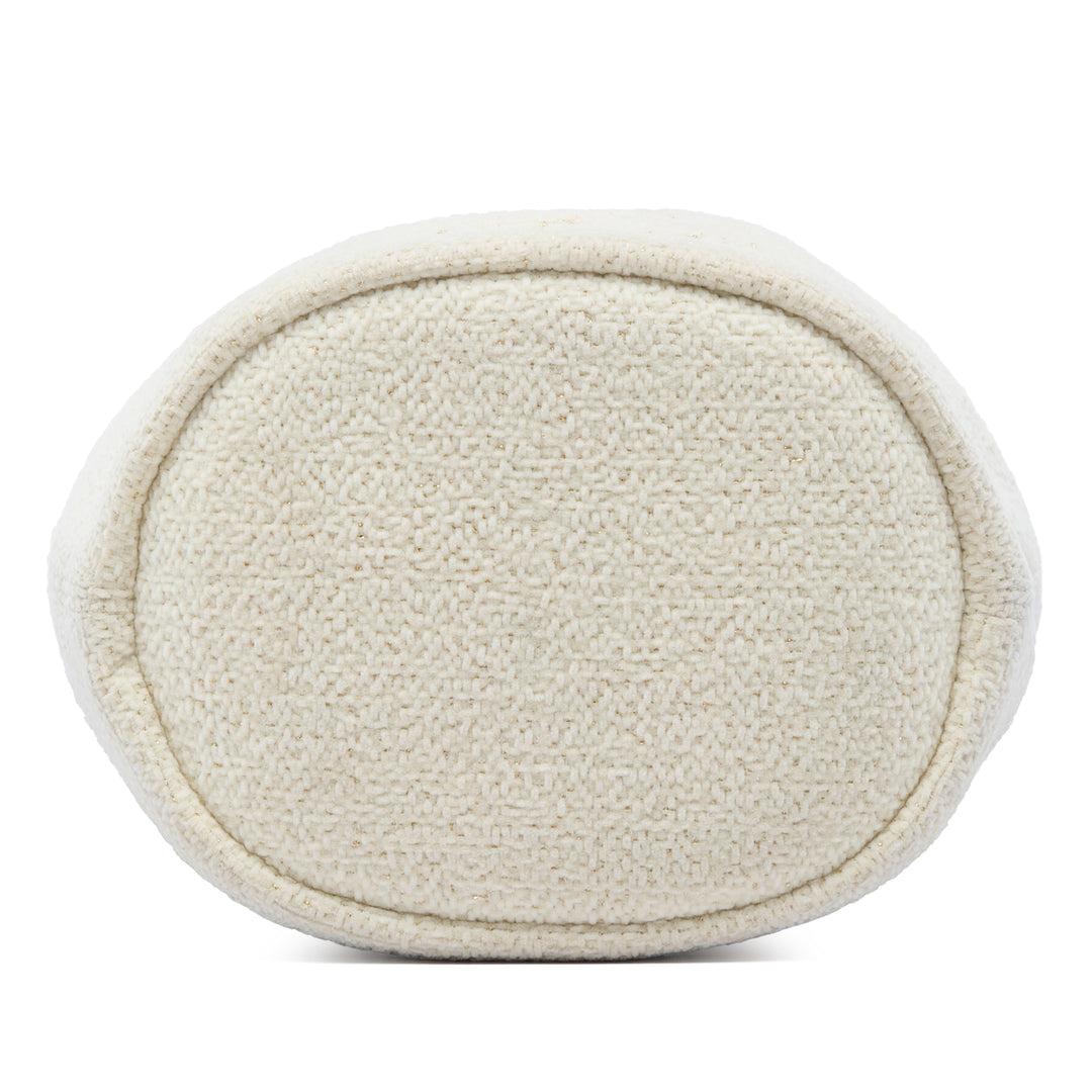 Deauville Sac à cordon seau Petit Tweed Blanc