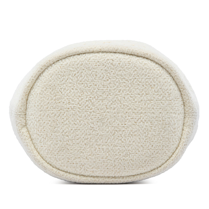 Deauville Sac à cordon seau Petit Tweed Blanc