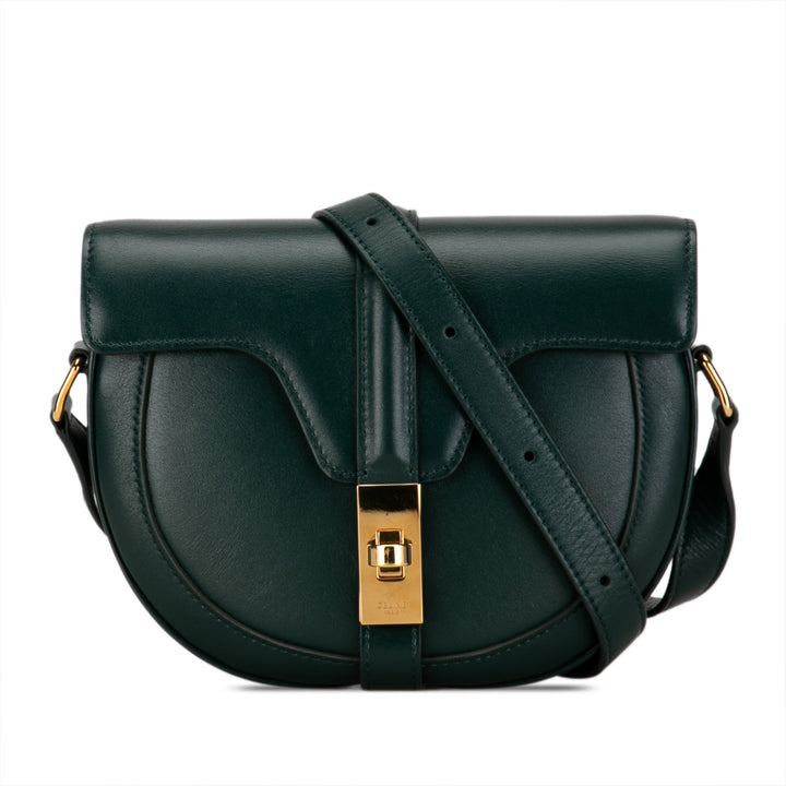 Small Leather Besace 16 Green - Gaby Paris