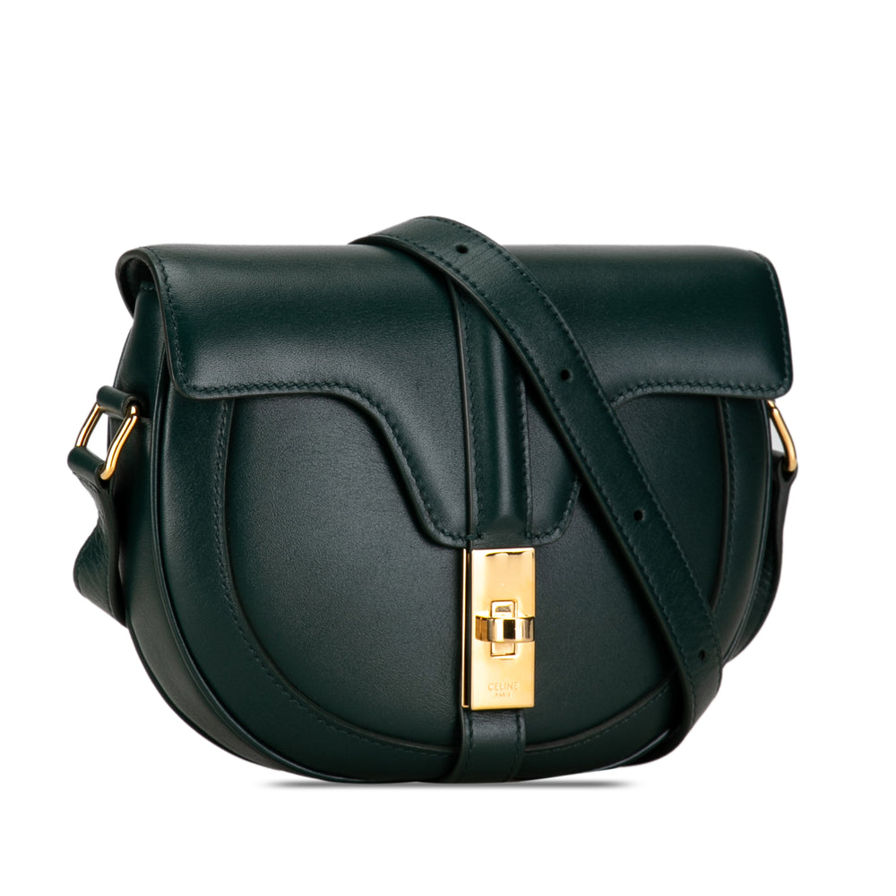 Small Leather Besace 16 Green - Gaby Paris