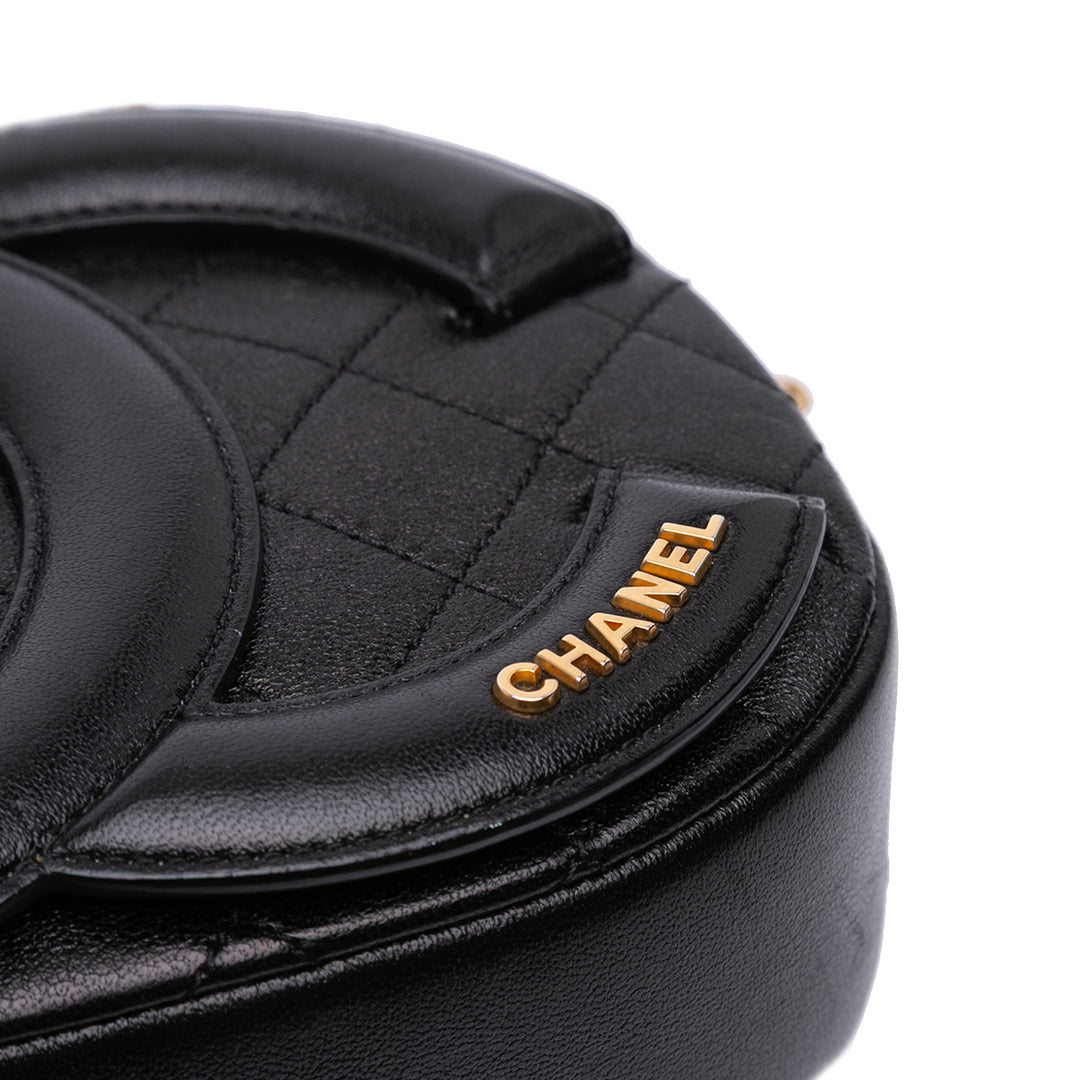 Chanel CC Quilted Cuir d’agneau Coco Midnight Sac caméra Noir