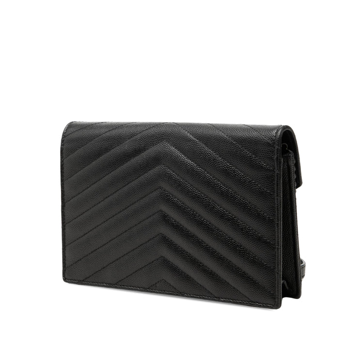 Grain De Poudre Cassandre Monochrome Enveloppe Chaîne Portefeuille Noir
