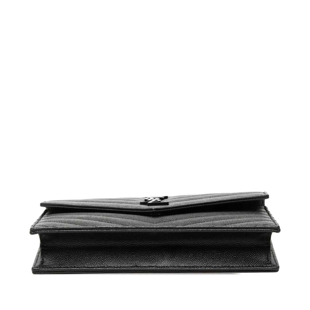 Grain De Poudre Cassandre Monochrome Enveloppe Chaîne Portefeuille Noir