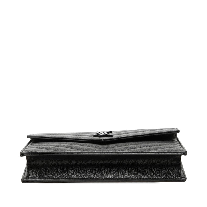 Grain De Poudre Cassandre Monochrome Enveloppe Chaîne Portefeuille Noir