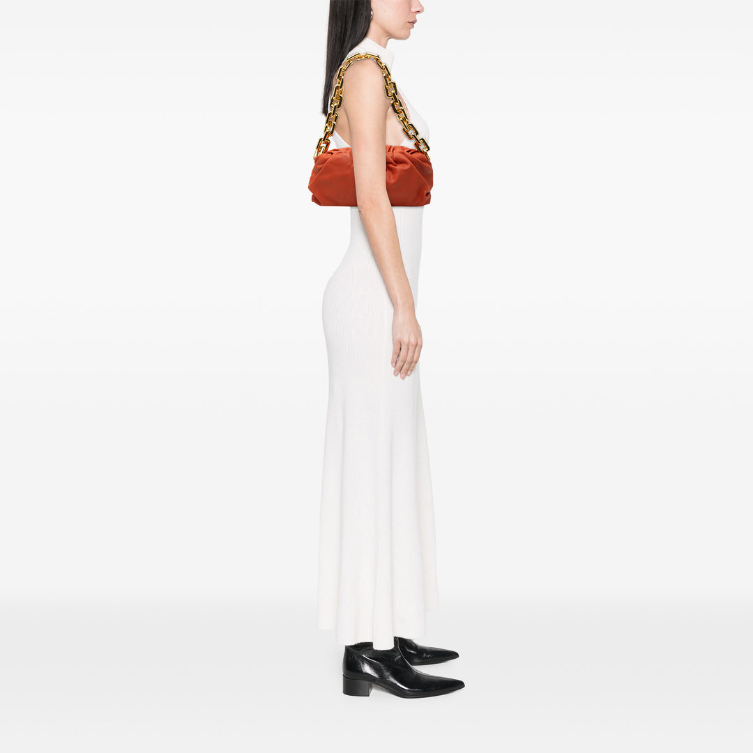 Bottega Veneta Pochette Chaîne Cuir d'agneau Orange – vue 6 – GABY PARIS