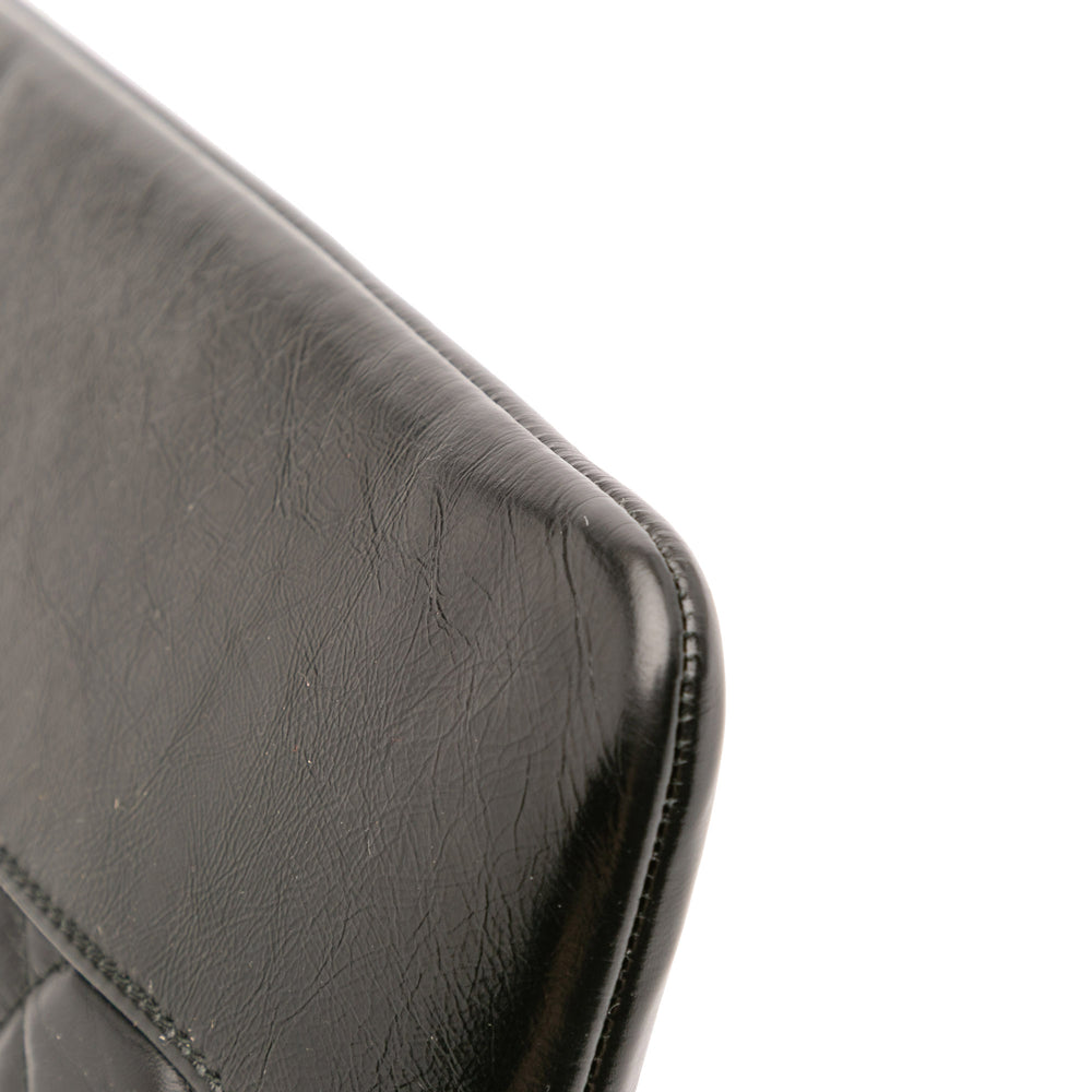 Large Aged Calfskin Gabrielle O Case Clutch Black - Gaby Paris