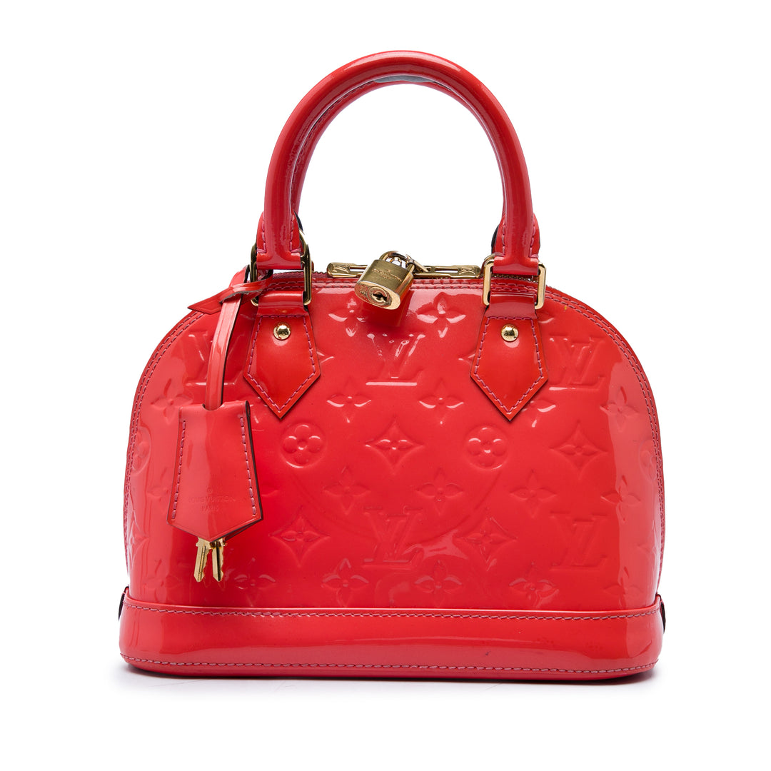Louis Vuitton Alma BB Cuir verni Monogram Rouge – vue principale – GABY PARIS