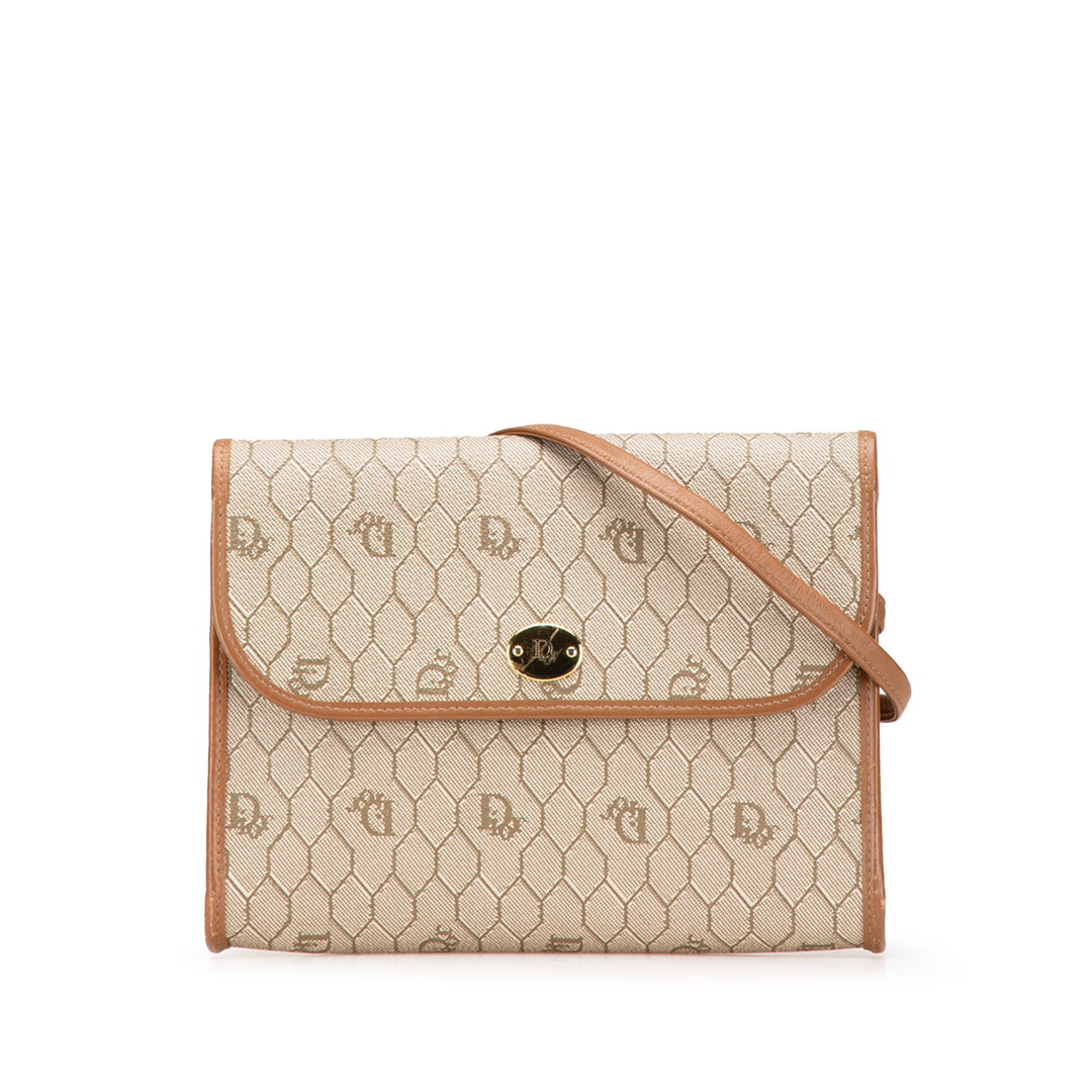 Honeycomb Coated Canvas Crossbody Brown - Gaby Paris